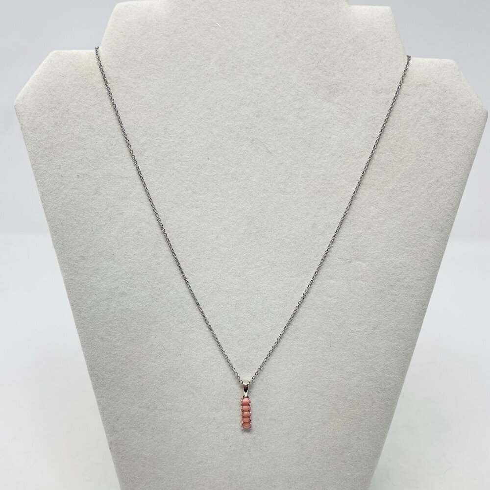 Oregon Peach Opal Sterling Silver Pendant With Stainless Steel Chain 20in 5054